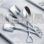 Набор маленьких серебряных ложечек XJ5352 2 шт 15 см